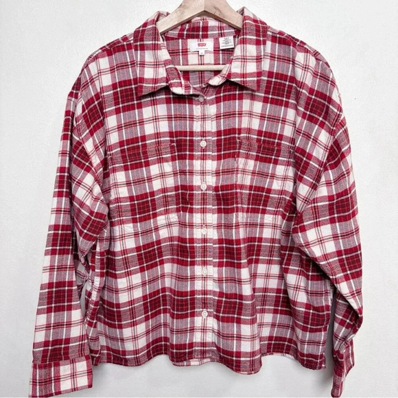 Levi’s Womens 2X  Maple Utility Shirt Boxy Length Flannel - Picture 2 of 16